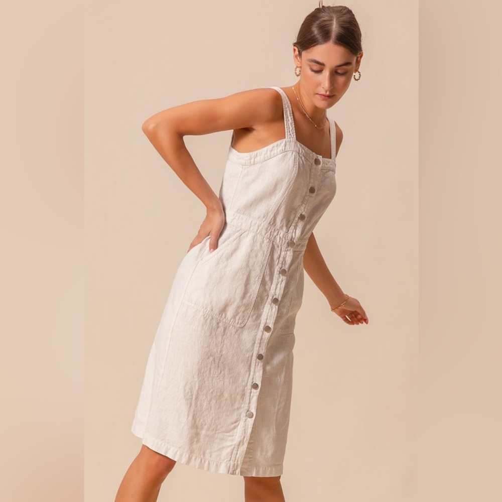 SO ME Button Down Pocket Front Pinafore Dress - Picture 13 of 16